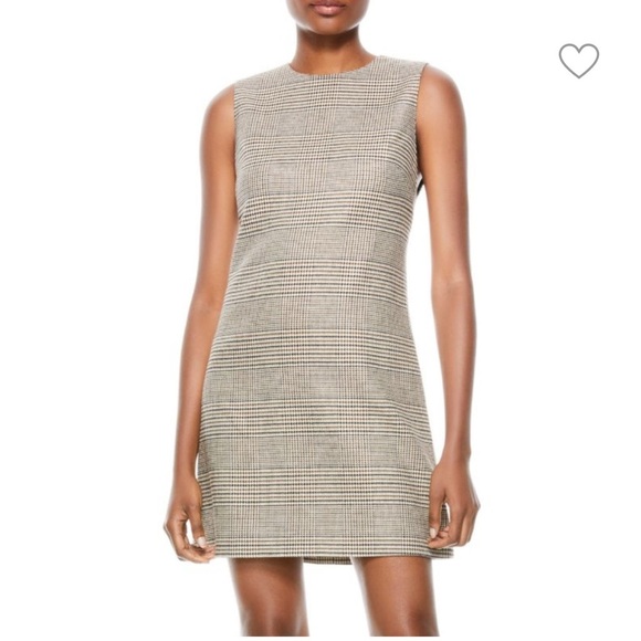 Alice + Olivia Tan Ribbed Sheath Mini Dress Crew Neck size 14 - Picture 1 of 14